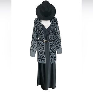 Stitch Fix Grey Leopard Fuzzy Cardigan S